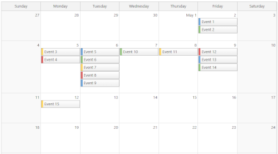 Monthly Event Calendar